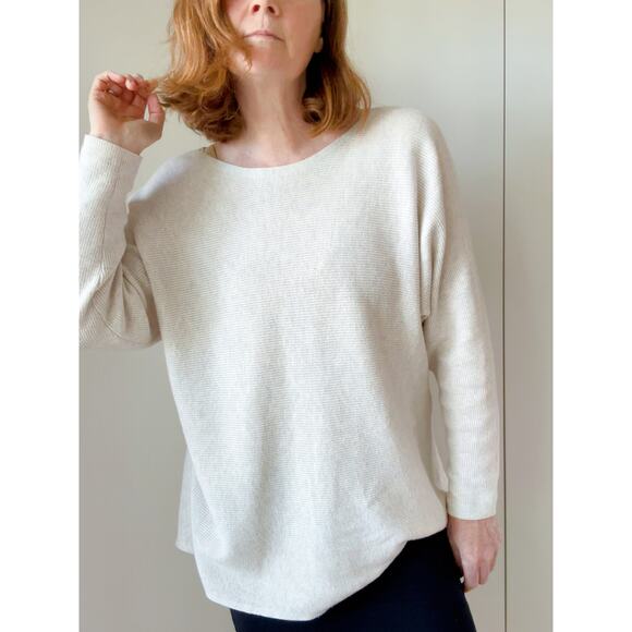 J. Jill Weaver Collection Sweater XL Cream Boatneck Long Sleeve Pullover Neutral - Picture 9 of 9